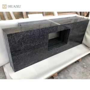 Huaxu Factory's Modern Grey Granite Vanity Tops Double Counter Top for Bathroom for Villa Table Hotel Countertop