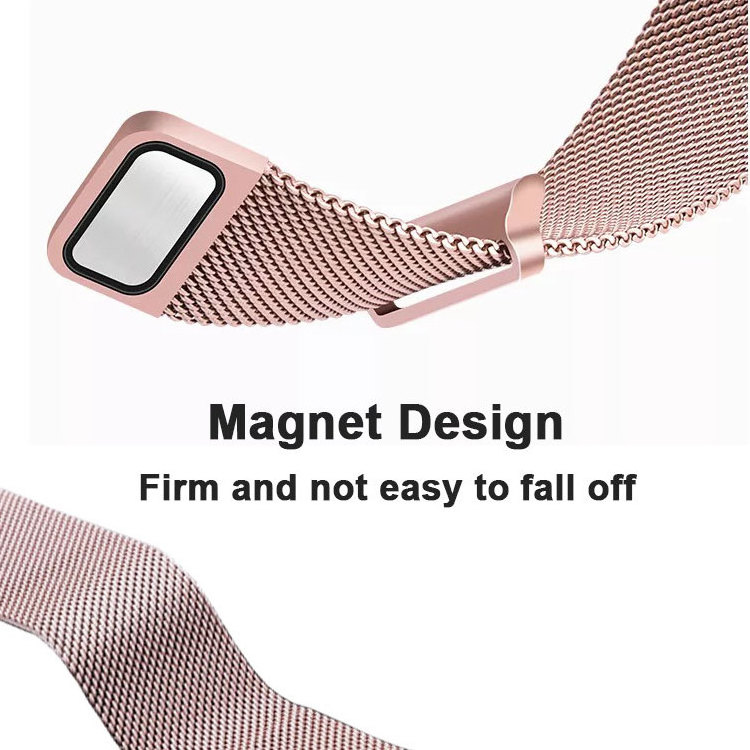 Mesh Magnetic Metal Bracelet Stainless Steel Strap for Apple iWatch Band 45mm 49mm, Milanese Loop Band for iWatch series 9 8 7 6