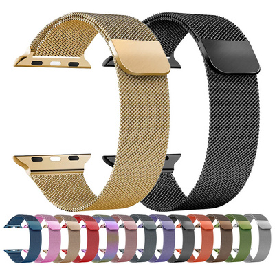 Mesh Magnetic Metal Bracelet Stainless Steel Strap for Apple iWatch Band 45mm 49mm, Milanese Loop Band for iWatch series 9 8 7 6