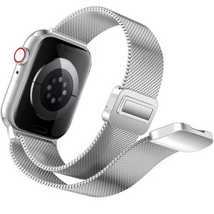 Mesh Metal Magnetic Buckle Bracelet Stainless Steel Strap for Apple Watch Band 45mm 49mm, Milanese Loop Band for iWatch series