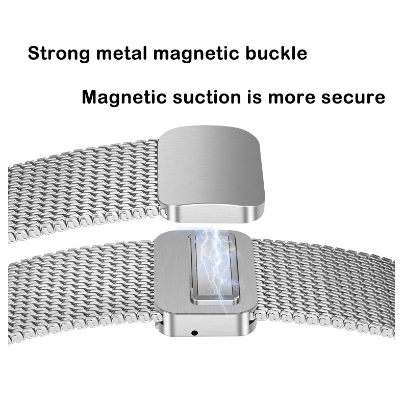 Mesh Metal Magnetic Buckle Bracelet Stainless Steel Strap for Apple Watch Band 45mm 49mm, Milanese Loop Band for iWatch series