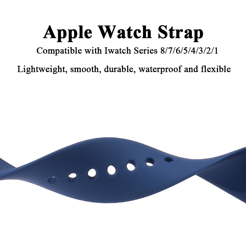 Classic design silicone Loop Strap for Apple Watch Band 45mm, Sports Rubber Bracelet Strap Replacement for Apple Smart Watches