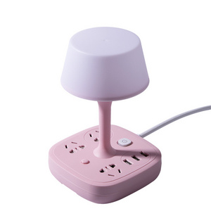 Smart desk lamp socket usb with line LED night light switch socket converter creative charging multi-function socket