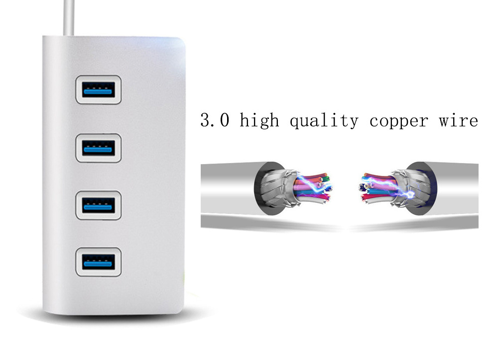 High Speed Usb Por Hub Super Fast Reversible Usb C Hub Aluminium Usb3.0 Hub 4 Port or 7 Port USB 3.0 Stock 2-4 FCC Ce