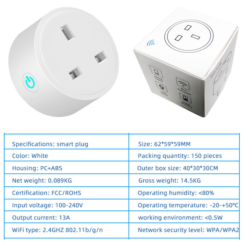 WiFi Smart Wireless Plug EU US UK Adaptor Remote Voice Control Power Energy Monitor Outlet Timer Socket for Alexa Google Home