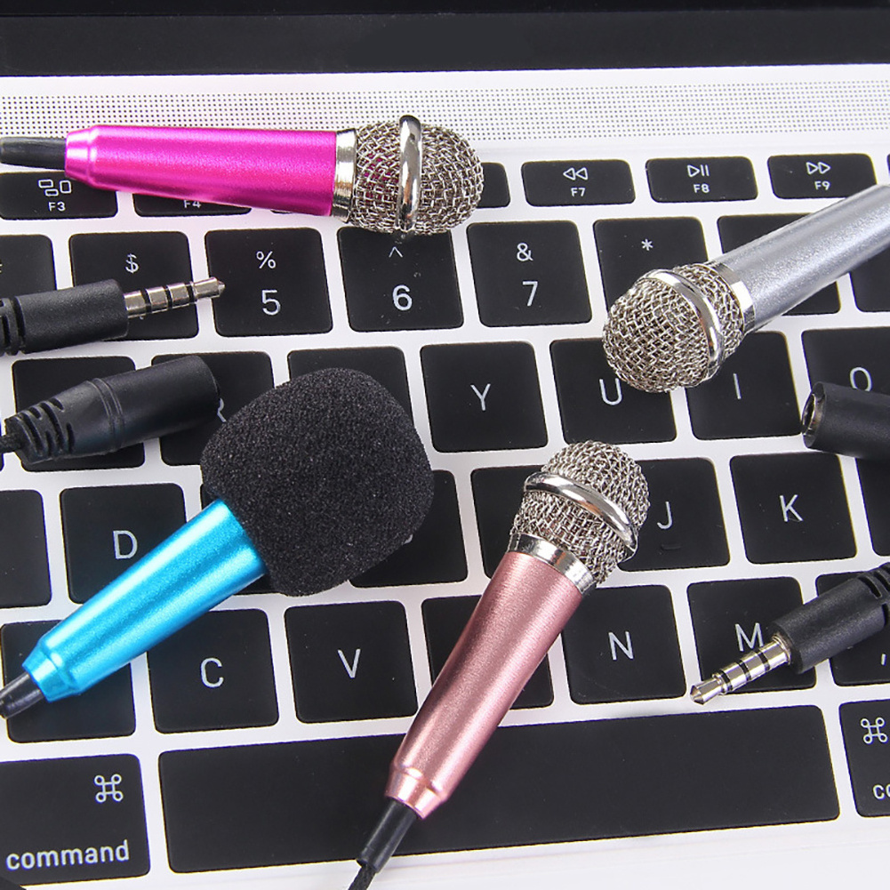 Portable 3.5mm Stereo Studio Mic KTV Karaoke Mini Microphone For Cell Phone Laptop PC Desktop Small Size Mic