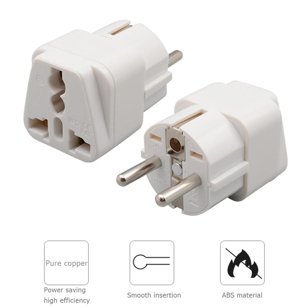 Model YD-9 EU Converter Plug Travel Power Socket Adapter for China France Germany Indonesia Product Size 65*36*36mm White