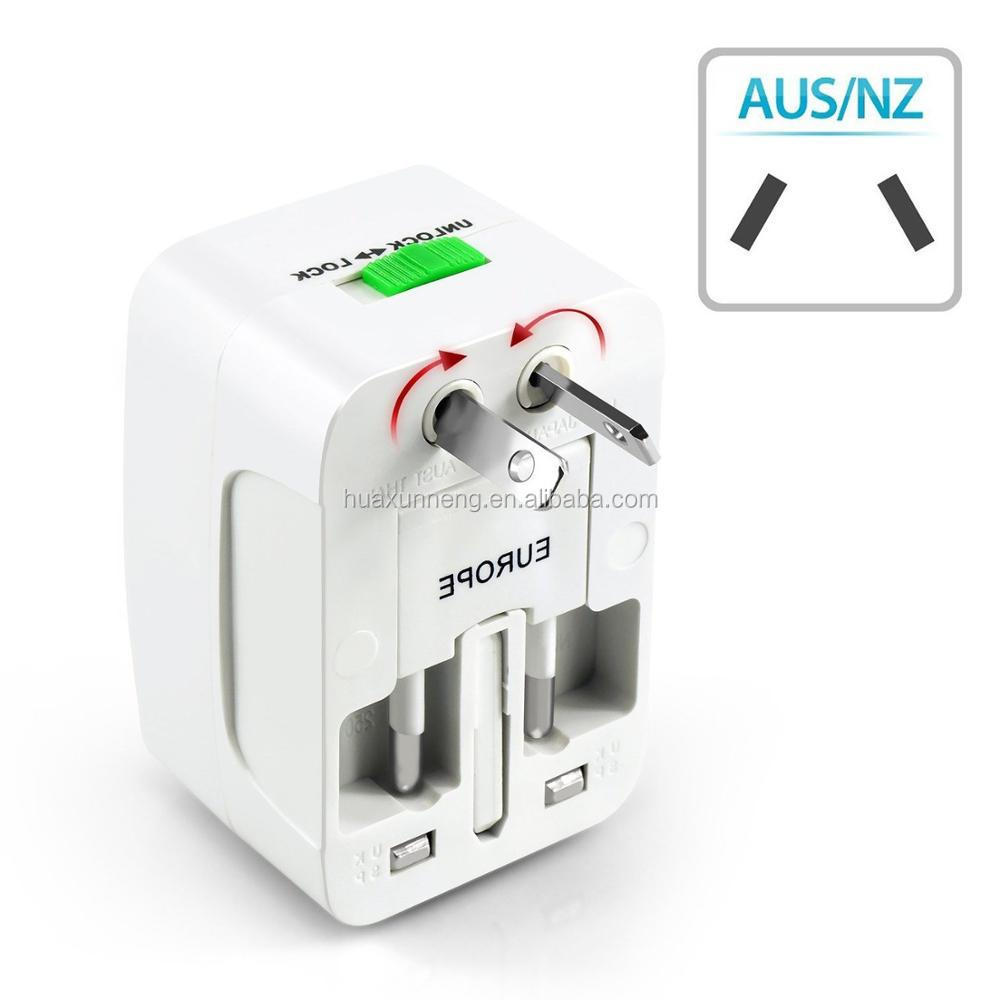 Travel Adapter Worldwide All in One Universal AC Plug Adapter Power Converter International Wall Charger with Dual USB Charging