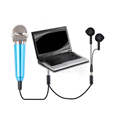 Portable 3.5mm Stereo Studio Mic KTV Karaoke Mini Microphone For Cell Phone Laptop PC Desktop Small Size Mic