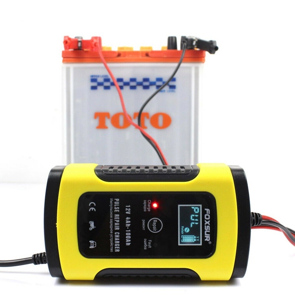 12V 5A Pulse Battery Charger LCD Display, Motorcycle & Car Battery Charger, 12V AGM GEL WET Lead Acid Battery Charger