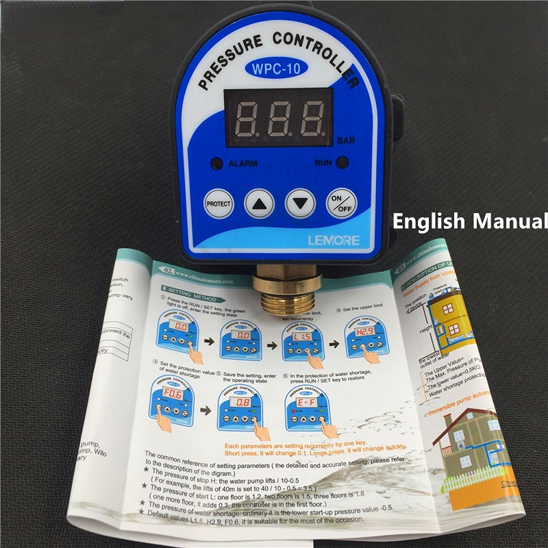 1pc WPC-10 Digital Water Pressure Switch Digital Display WPC 10 Eletronic Pressure Controller for Water Pump With G1/2