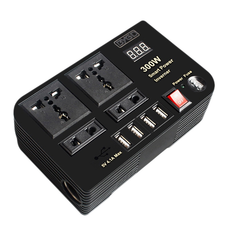 300W Power Inverters 12V Dc to Ac 4.2A 4 USB Car Charge Battery Quick Charge Converter Vehicle Electronics Accessories