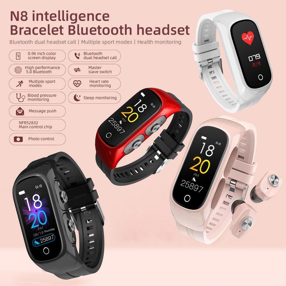 N8 TWS Wireless Bt Headset Smart Watch Men Women Bt Earphone Call Sleep Monitor Sports Smartwatch