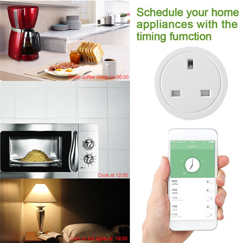 WiFi Smart Wireless Plug EU US UK Adaptor Remote Voice Control Power Energy Monitor Outlet Timer Socket for Alexa Google Home