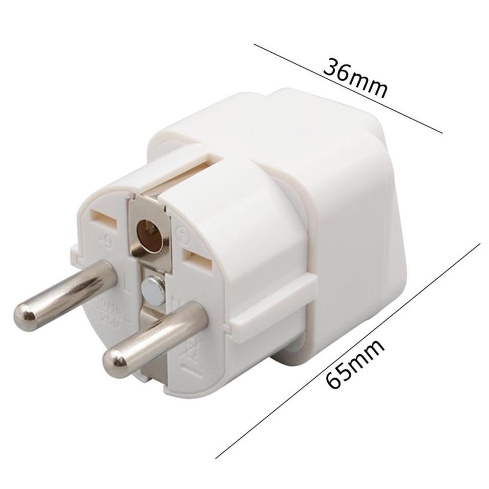 Model YD-9 EU Converter Plug Travel Power Socket Adapter for China France Germany Indonesia Product Size 65*36*36mm White