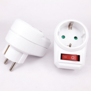 European Type Conversion Plug 1 TO 1 Way EU Standard Power Adapter Socket With Switch Neon Indicator 16A Travel Plugs