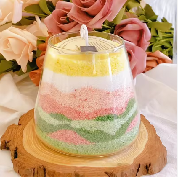 Wholesale Supplier Custom Candles Bulk Granules Palm Wax Yoga Wedding Decoration White Sand Candles