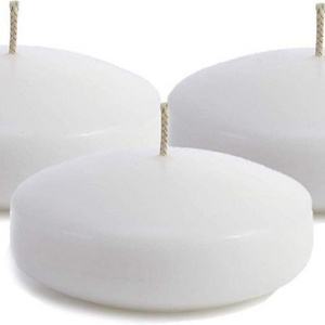 White Round 3 Inch Real Wax Holiday Home Decoration Candle Big Water Active Floating Candle