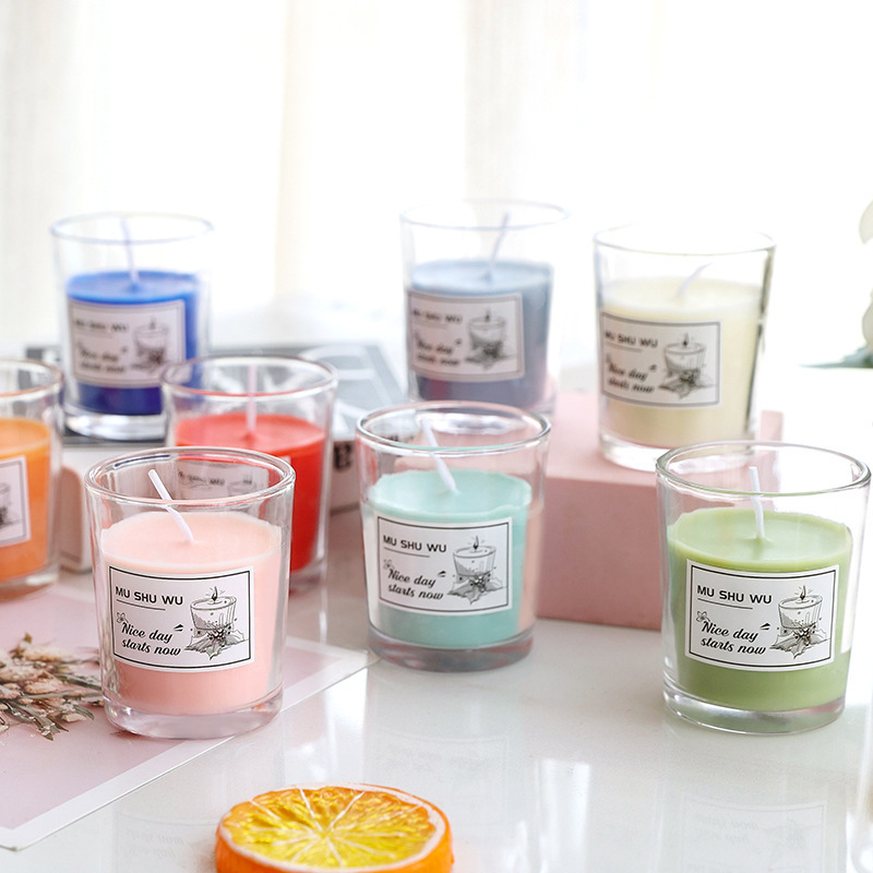 Hot Sales Glass Cup Candle Romantic Botanical Soy Wax Fragrance Handmade Scented Candle