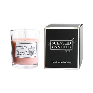 Hot Sales Glass Cup Candle Romantic Botanical Soy Wax Fragrance Handmade Scented Candle