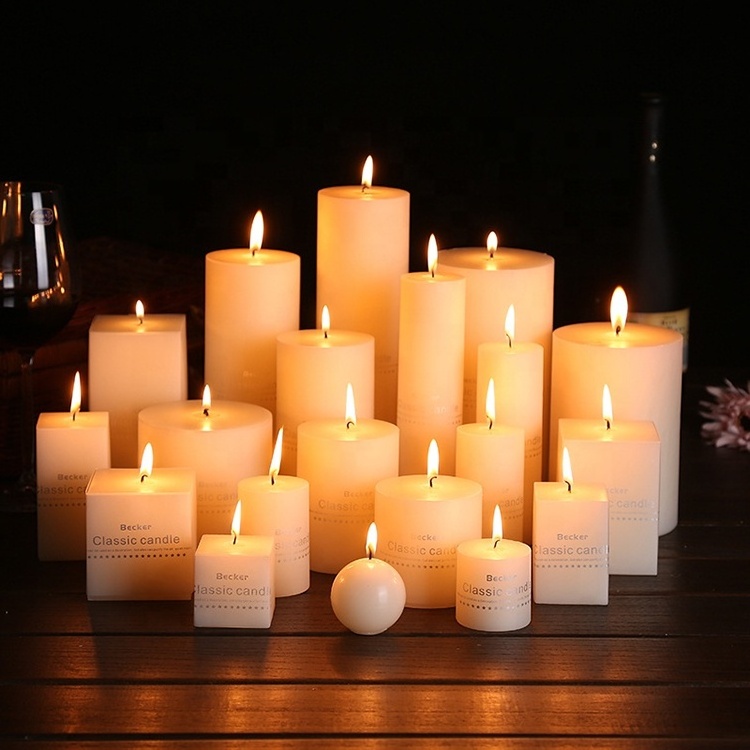 Manufacturers Direct Romantic Birthday Wedding Candles Classic Column Smokeless Candles Wholesale Scented Candle Unscented