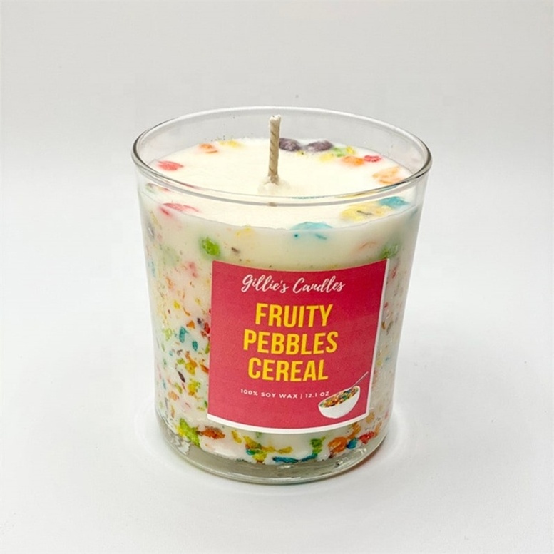 Private Label Novelty Food Dessert Soy Scented Cereal Candles Bulk Order