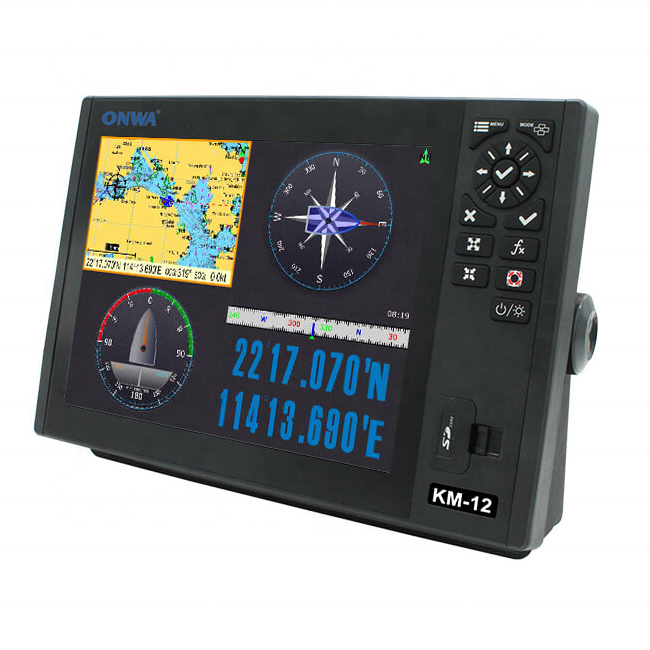 KM-12A  12inch ONWA Marine GPS Chart Plotter with Class B+  AIS Transponder ( supports Expanded Features)