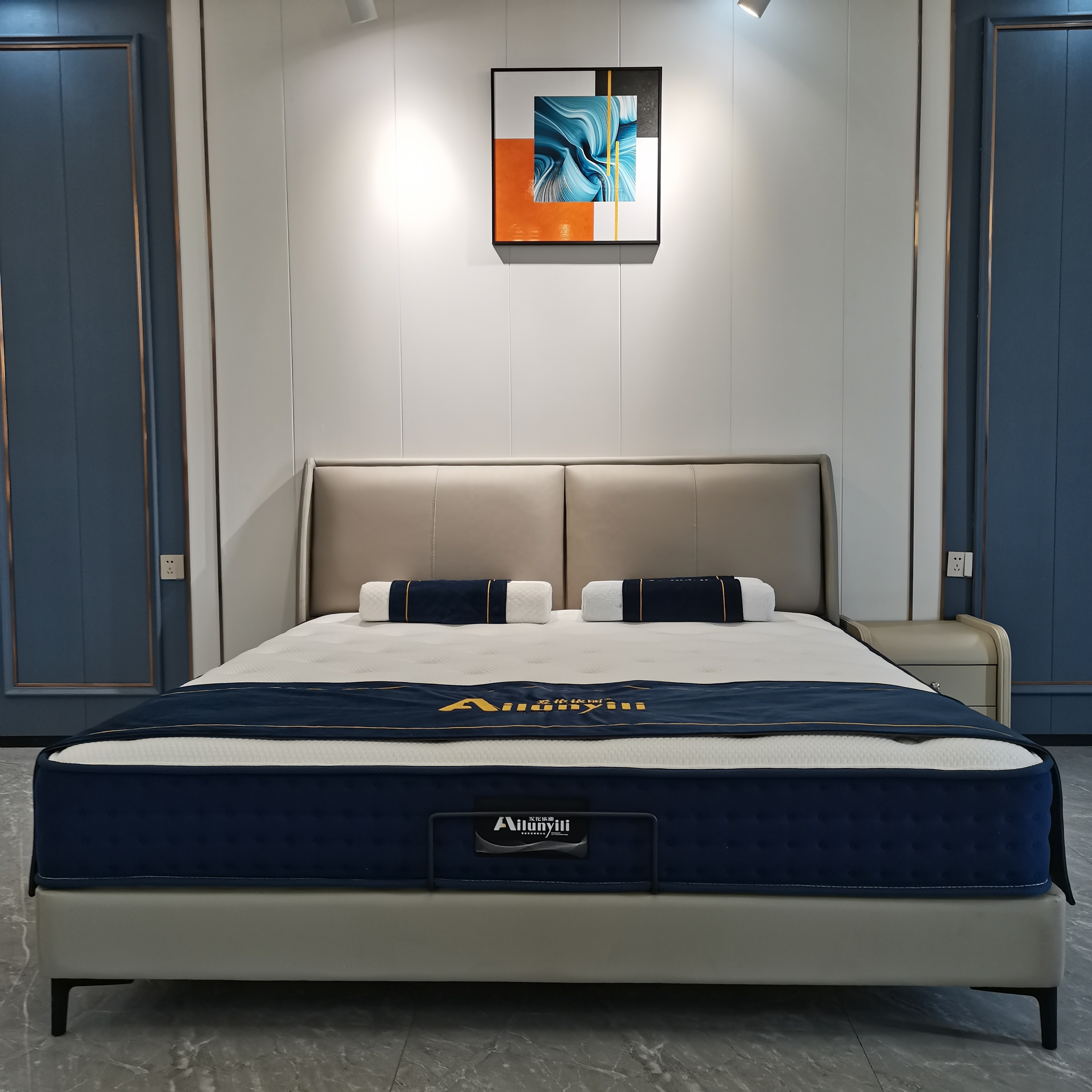 AilunyiliKing WHotel Beds With Mattresses Hybrid Full Size Modern Bedroom Mattress Bed Memory Foam Latex Pocket Spring Mattress