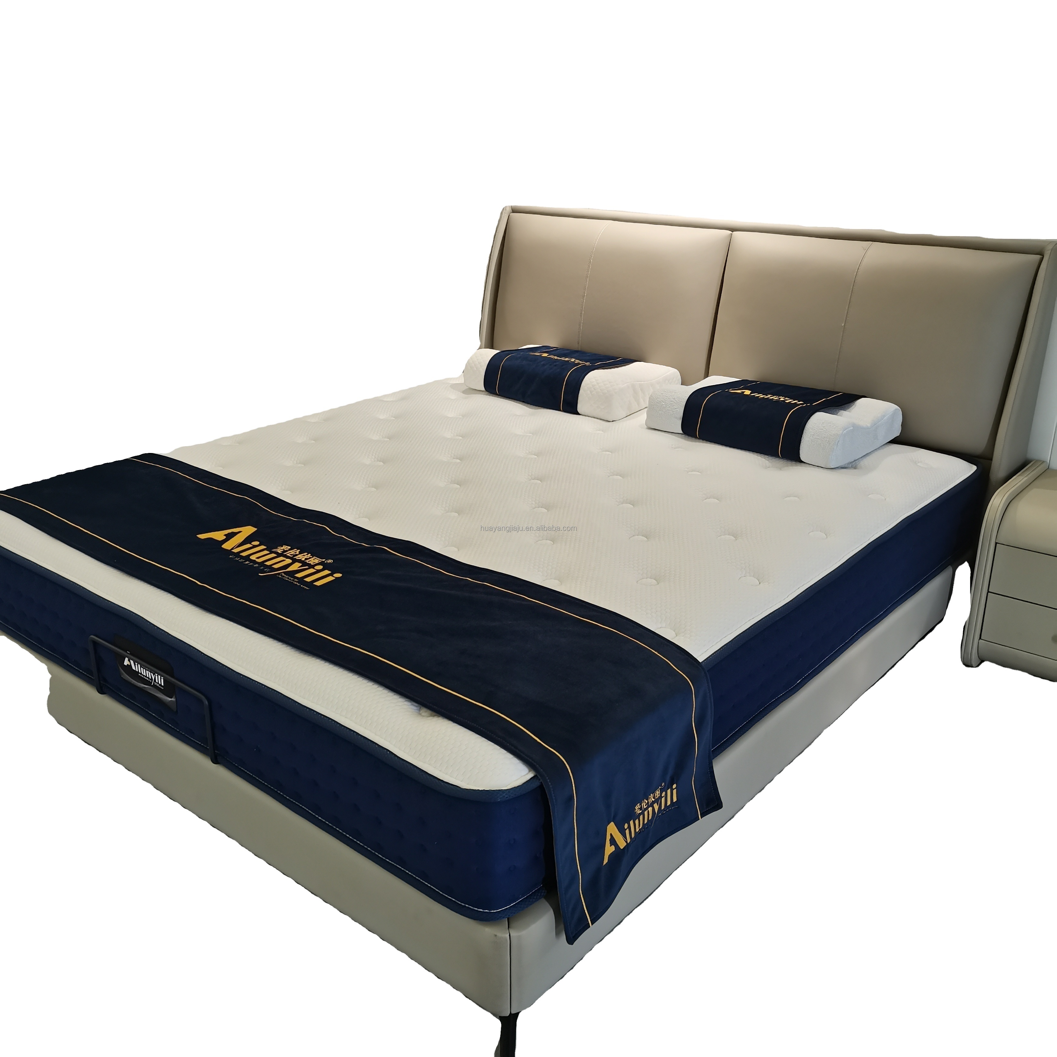 AilunyiliKing WHotel Beds With Mattresses Hybrid Full Size Modern Bedroom Mattress Bed Memory Foam Latex Pocket Spring Mattress