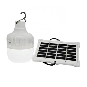 Remote Control Energy Saving 10w 20w Led Solar Emergency Bulb Rechargeable Solar Indoor Emergency Light