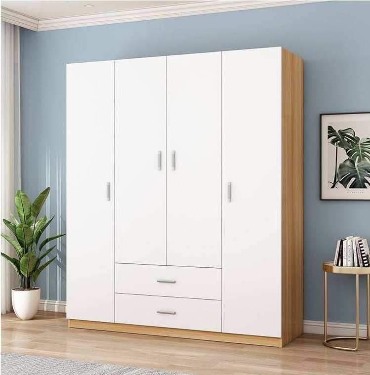 Modern Cheapest Design Portable Bedroom Closet Armoire Melamine Wooden Particle Board Wardrobes