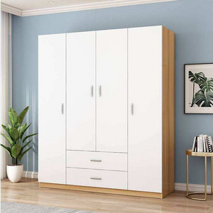 Modern Cheapest Design Portable Bedroom Closet Armoire Melamine Wooden Particle Board Wardrobes