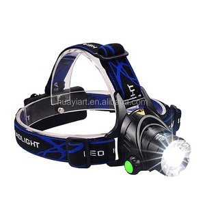 Zoomable 3 Modes Super Bright LED Headlamp flashlight with Rechargeable Batteries, Car Charger, Wall Charger and USB Cable