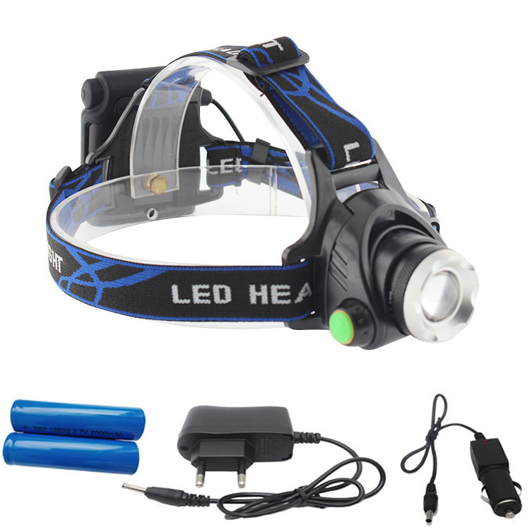 Wholesale LED long shot zoomable sensor headlight T6 super bright USB rechargeable waterproof outdoor fishing camping headlamp