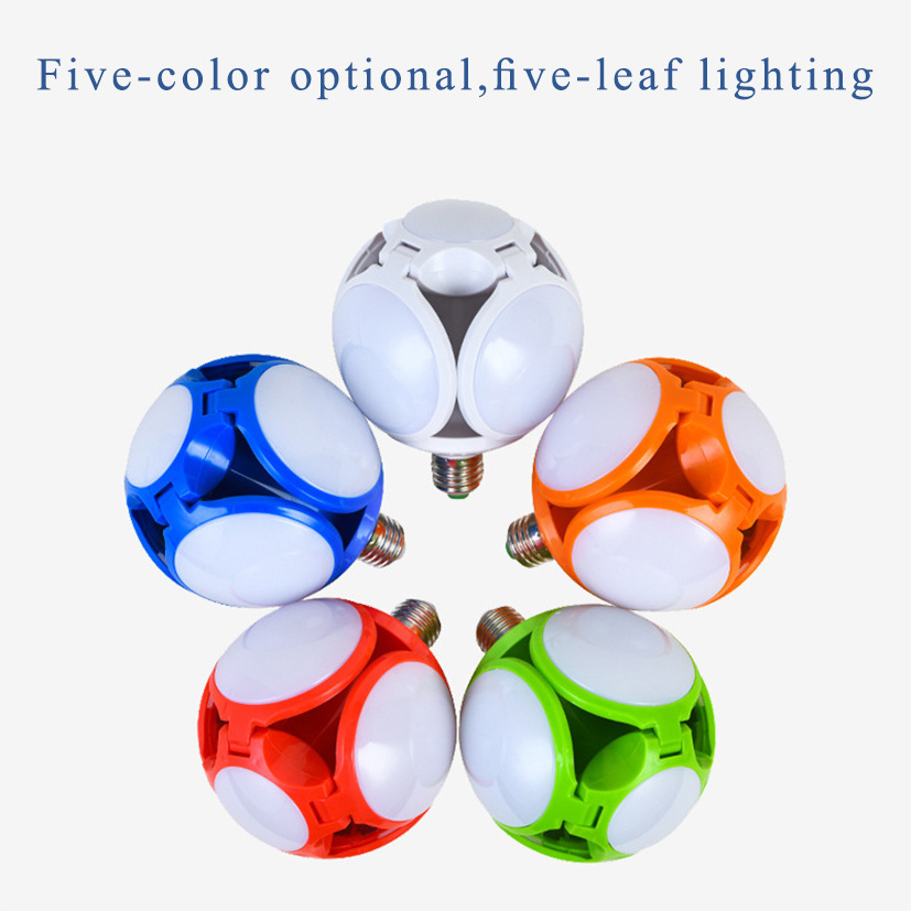 Cross border new super bright cool white 40W 165-265V folded bulb led football ufo lamp 4 leaf folded football bulb