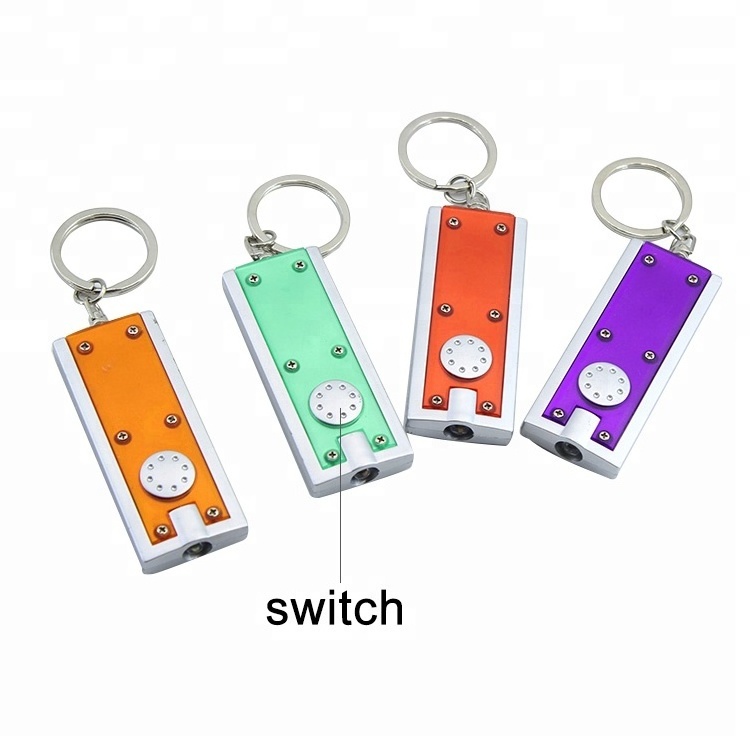 Promotional gift customer logo printed keychain led flashlight