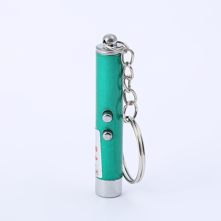 Newest design promotional gift small pocket sun keychain 395nm uv red laser pointer flashlight