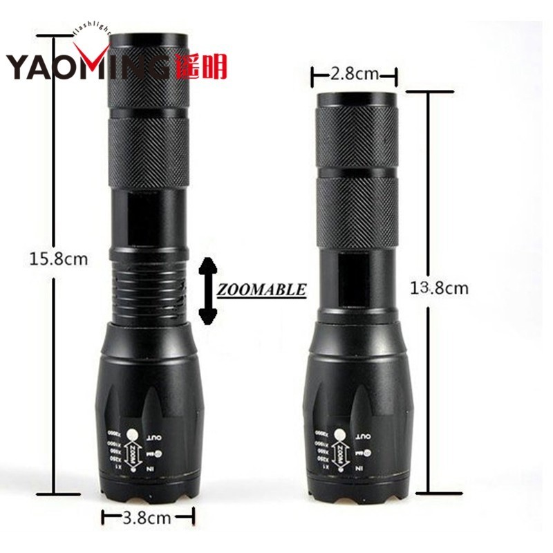 Zoomable 5 Modes Rechargeable Led Flashlight,Self Defensive High Lumen T6 Tactical Rechargeable led flashlight