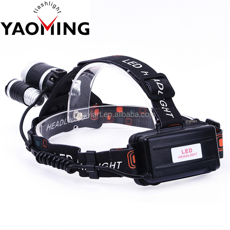 3Led 5000 Lumens XML T6 Headlamp Flashlight Torch LED with Rechargeable Batteries and Wall Charger for Hiking Camping