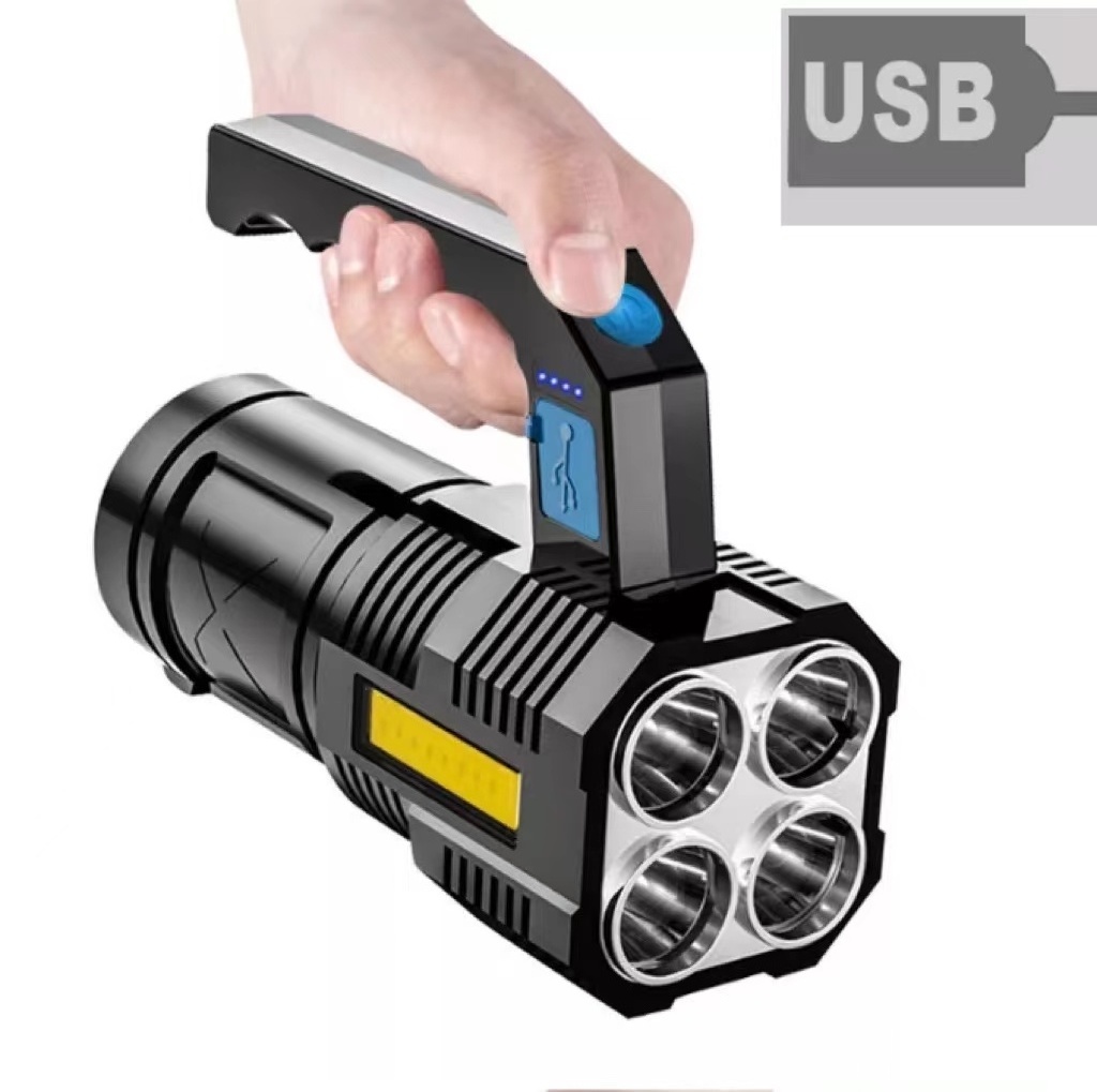 Waterproof handheld Searchlight Usb Rechargeable powerful lanterna 4 Modes Flashlight For Camping Hiking Fishing Emergency