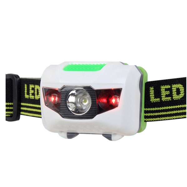 3W white LED red warning lights 3LED SOS headlamp with 3 AAA batteries