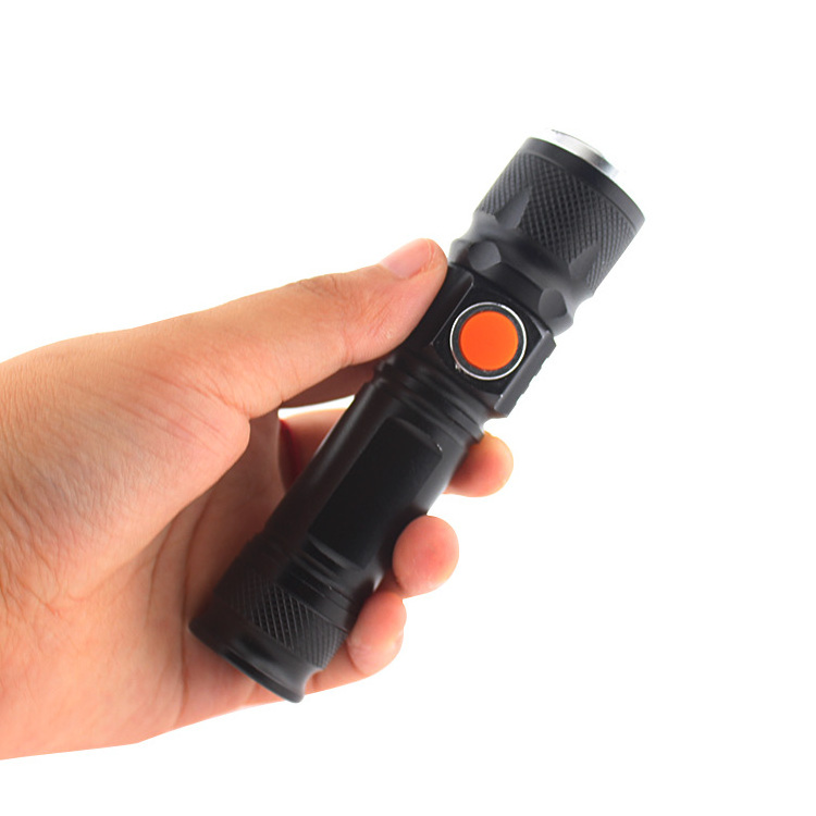 Aluminum Portable T6 LED Torch Adjustable Focus USB Rechargeable LED Flashlight