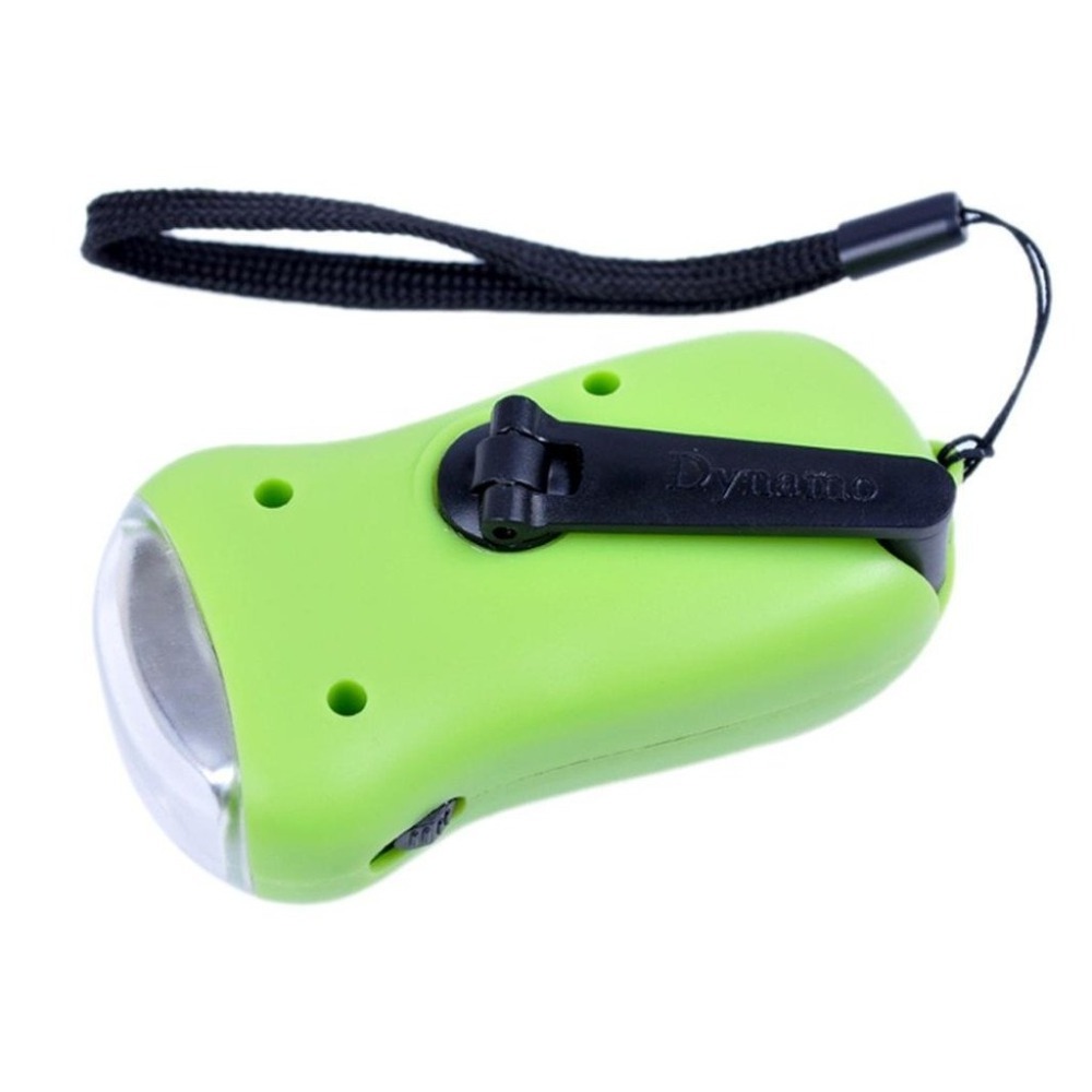 Outdoor Emergency 3 LED Hand Crank Dynamo Solar Power Flashlight