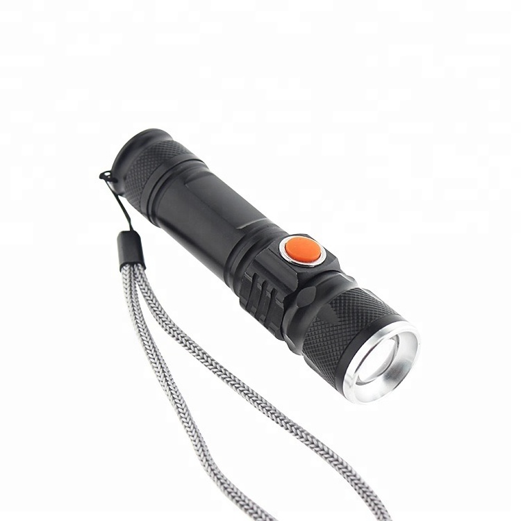 Mini LED USB Rechargeable LED Torch Zoom Flashlight