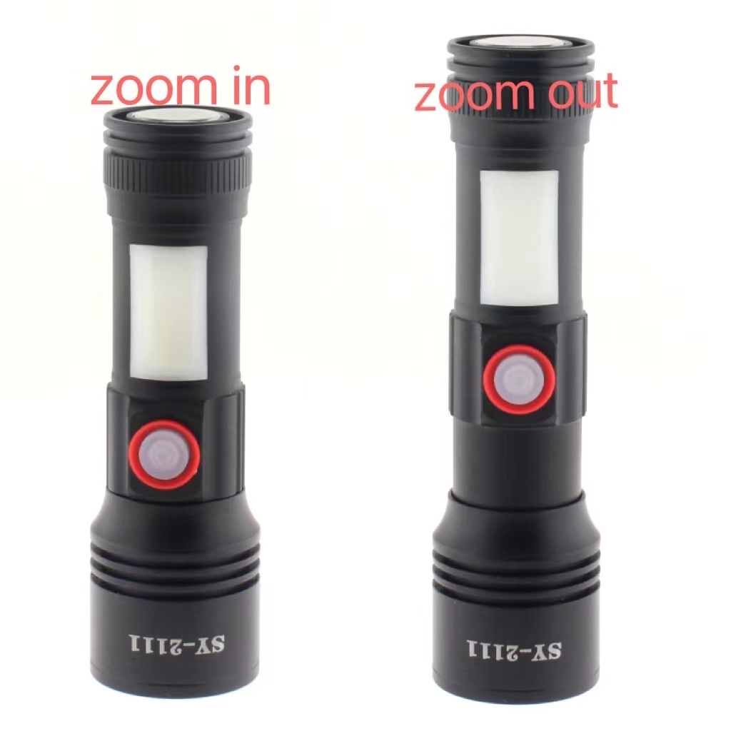 Newest Mini LED Aluminum p50+ COB  Magnetic USB rechargeable zoomable flashlight& small Work light with side light