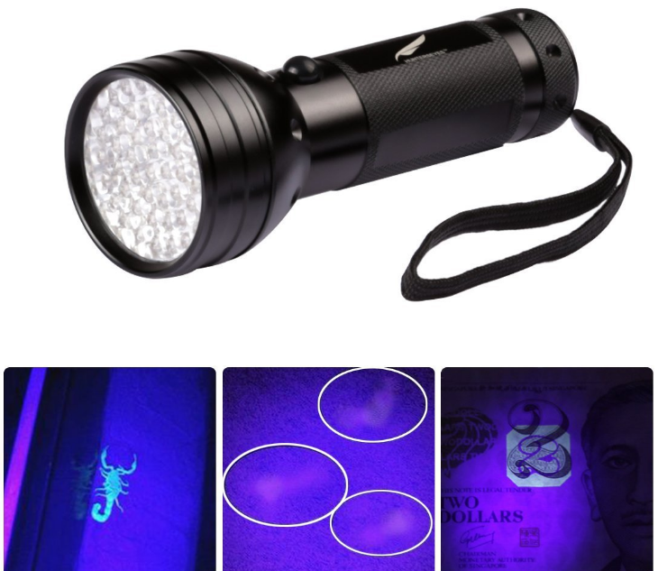 UV Flashlight Black Light, 51 LED 395nm Ultraviolet Blacklight Detector for Dog Urine, Pet Stains and Bed Bug