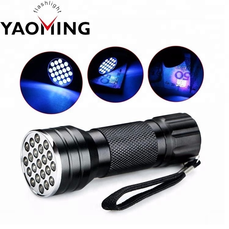 UV 21LED 395 nm Flashlight Black Light Ultraviolet Black light Detector for Dog Urine Pet Stains and Bed Bug