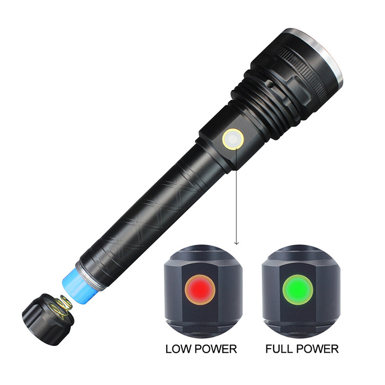 Powerful 20W HP50 LED Rechargeable Heavy Duty Torch Light Handled Long Range Tactical Flashlight