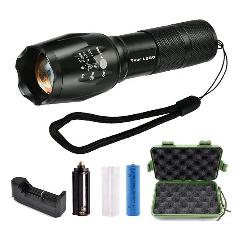 YM-T6G-1 High Power Bank Tactical hunting Camping Light 1200 lumen Rechargeable Zoomable Aluminum Alloy LED Flashlight Torch