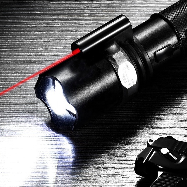 Brand new super bright powerful high lumen red laser zoomable rechargeable tactical flashlight torch